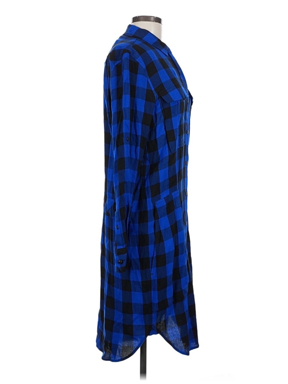 *NWT rag & bone Blue & Black Plaid Button-Down Womens Shirt Dress Size M - Picture 5 of 7